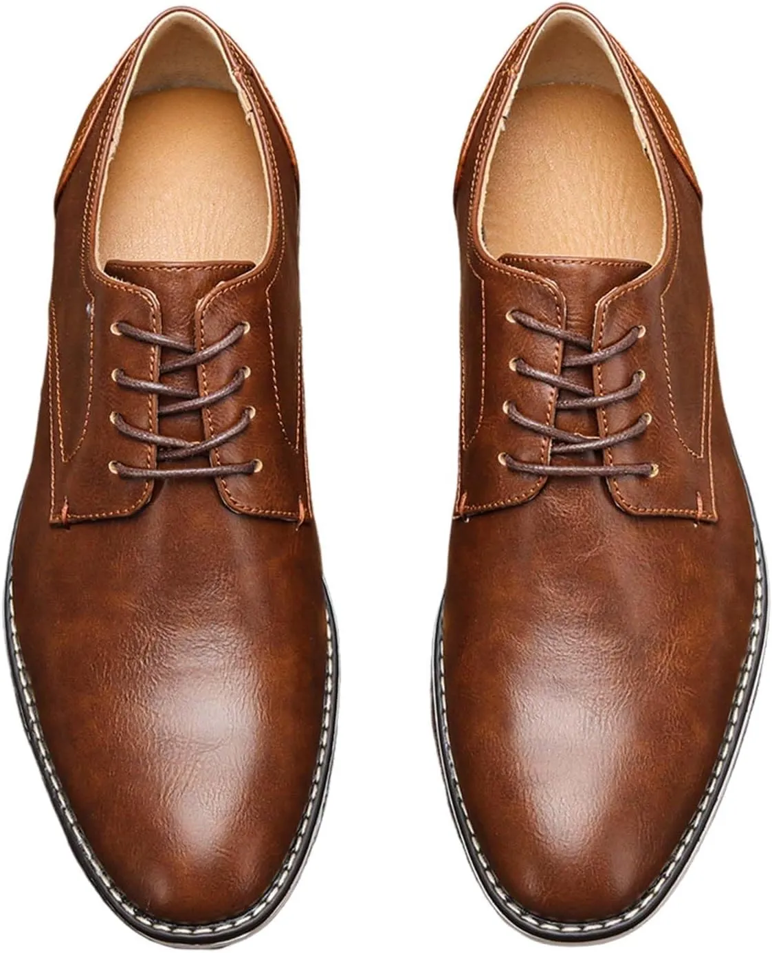 Men's Orthopedic Dress Shoes Business Oxford Derby Shoes Casual Leather Walking Flats