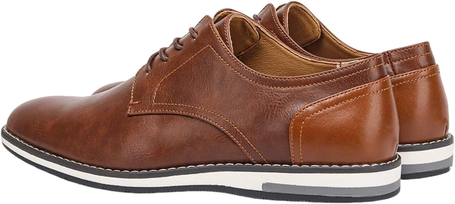 Men's Orthopedic Dress Shoes Business Oxford Derby Shoes Casual Leather Walking Flats