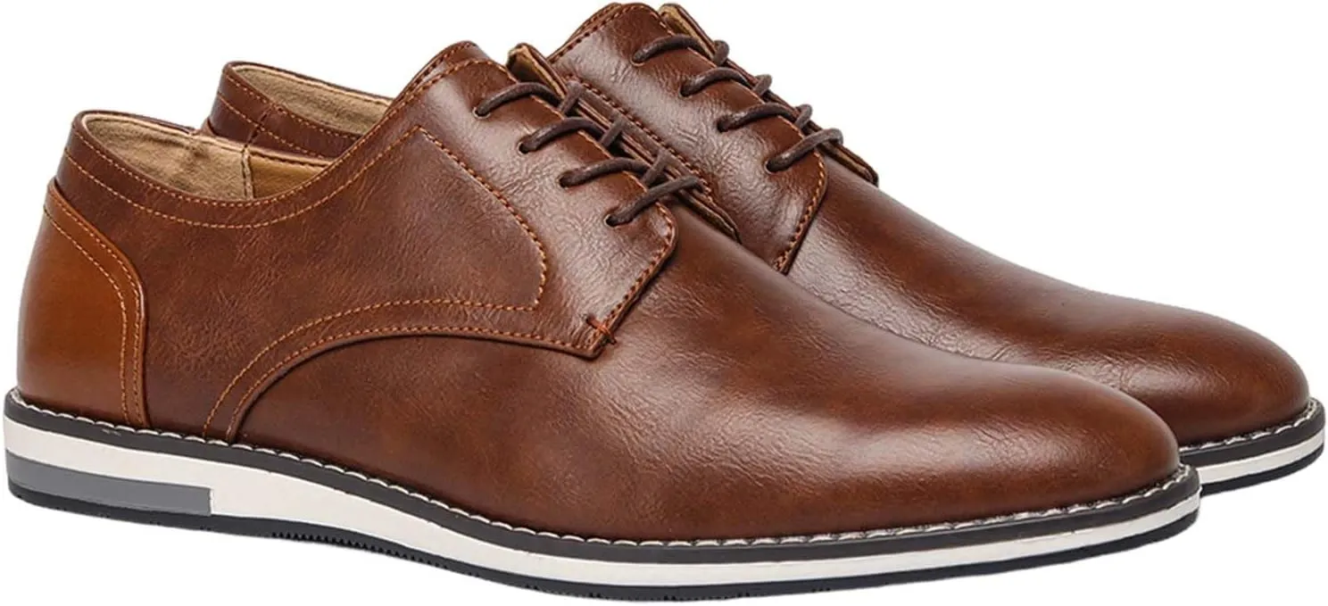 Men's Orthopedic Dress Shoes Business Oxford Derby Shoes Casual Leather Walking Flats