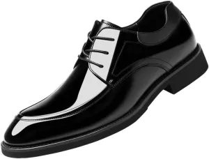 Men's Oxfords Shoes Classic Patent Lace-up Formal Brogue Shoes Comfortable Wedding Party Dress Shoes for Men(8.5)