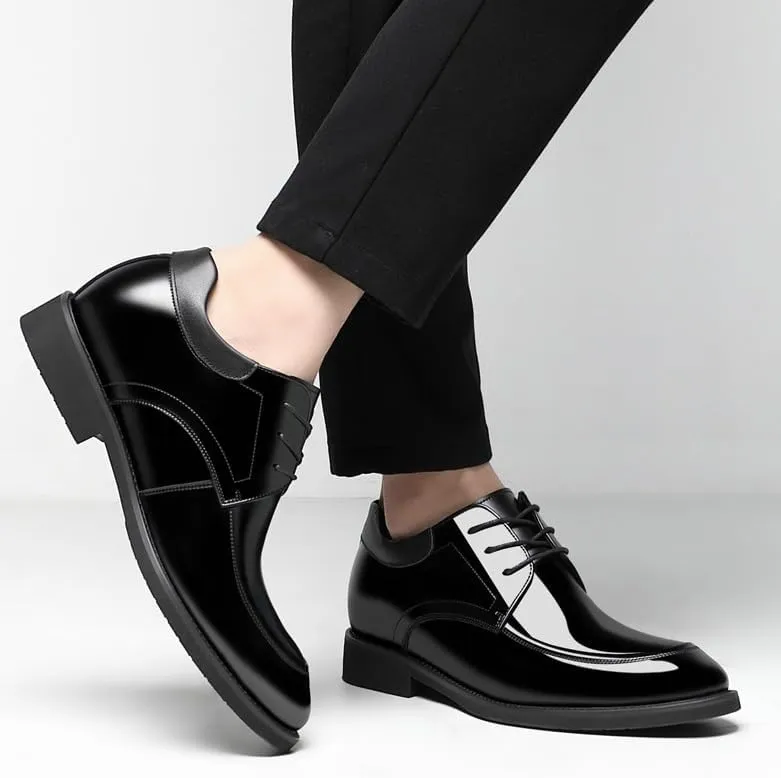 Men's Oxfords Shoes Classic Patent Lace-up Formal Brogue Shoes Comfortable Wedding Party Dress Shoes for Men(8.5)