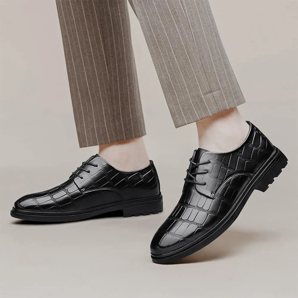 Mens Oxfords Shoes Fashion Wedding Business Wingtip Lace Up Casual Business Dress Shoes for Men