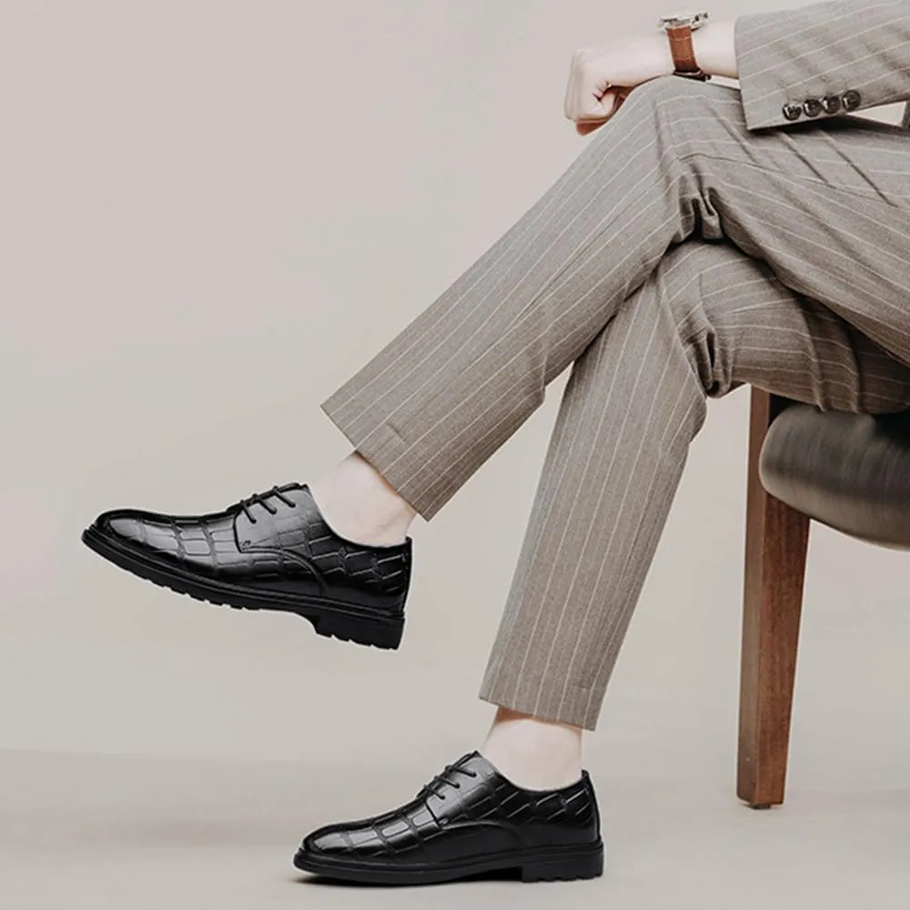 Mens Oxfords Shoes Fashion Wedding Business Wingtip Lace Up Casual Business Dress Shoes for Men