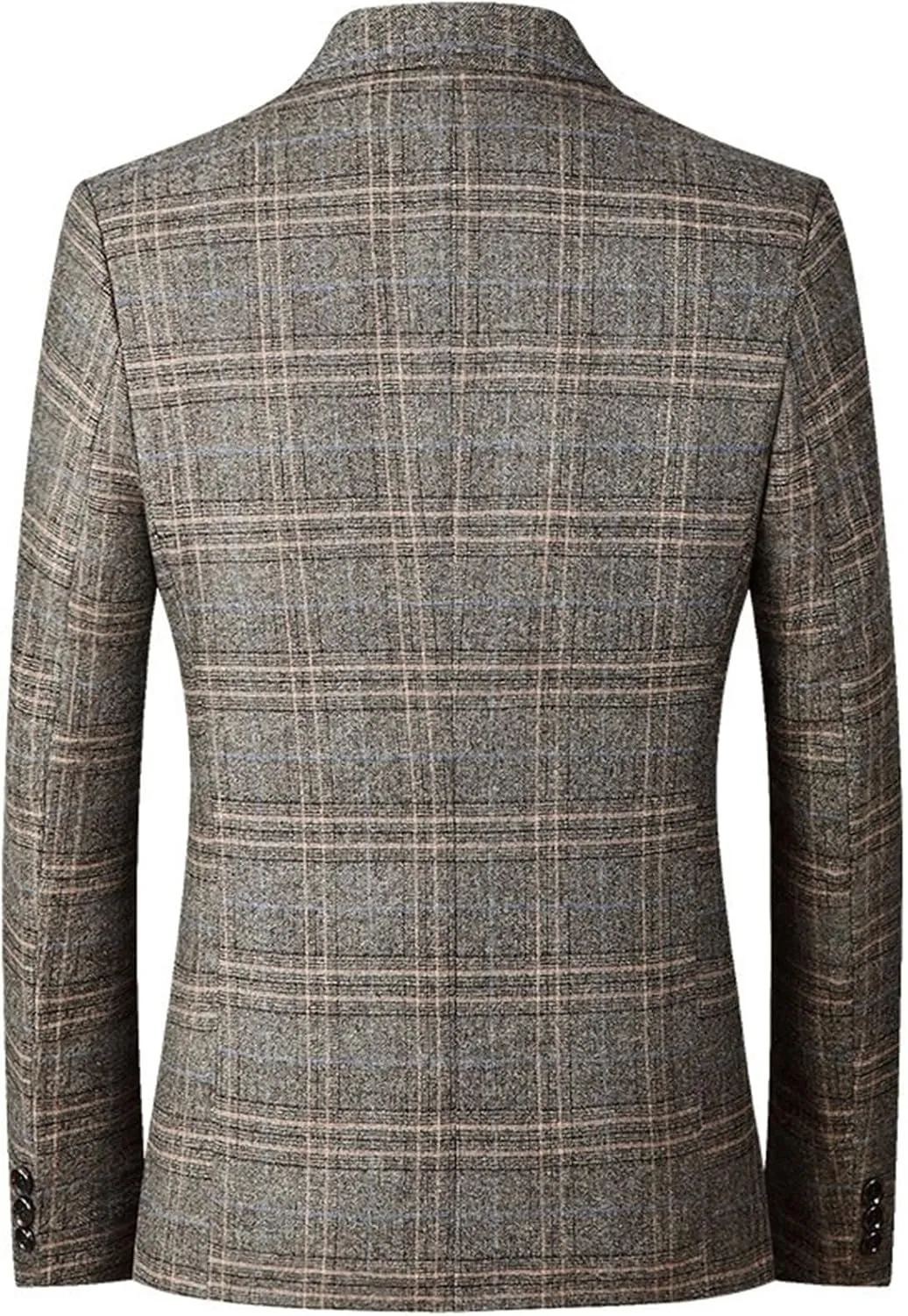 Men's Plaid Blazer Business Sports Coat Slim Fit Plaid Suit Jackets Blazer for Wedding Party