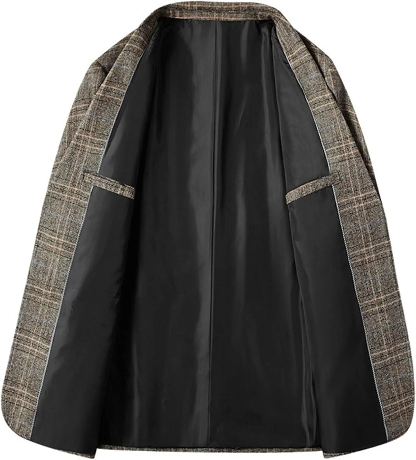 Men's Plaid Blazer Business Sports Coat Slim Fit Plaid Suit Jackets Blazer for Wedding Party