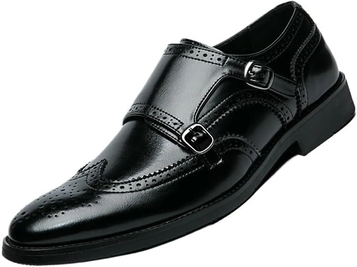 Men's Pointed-Toe Wedding Oxford Shoes, Leather Business Formal Dress Shoes for Groomsmen