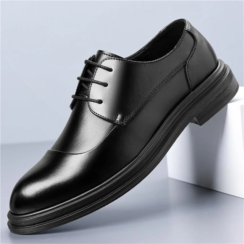 Men's Spring Business Dress Shoes Casual English Style Commuter Formal Shoes Wedding Groom Shoes Comfortable Stylish Classic Leather Shoes(6.5)