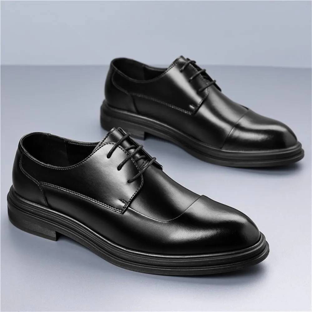 Men's Spring Business Dress Shoes Casual English Style Commuter Formal Shoes Wedding Groom Shoes Comfortable Stylish Classic Leather Shoes(6.5)