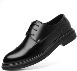 Men's Spring Business Dress Shoes Casual English Style Commuter Formal Shoes Wedding Groom Shoes Comfortable Stylish Classic Leather Shoes(6.5)