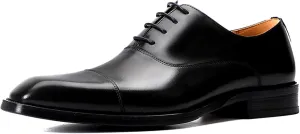 Mens Square Toe Oxford Genuine Leather Lace Up Shoes Fashion Formal Dress Shoe for Business Party Work Wedding