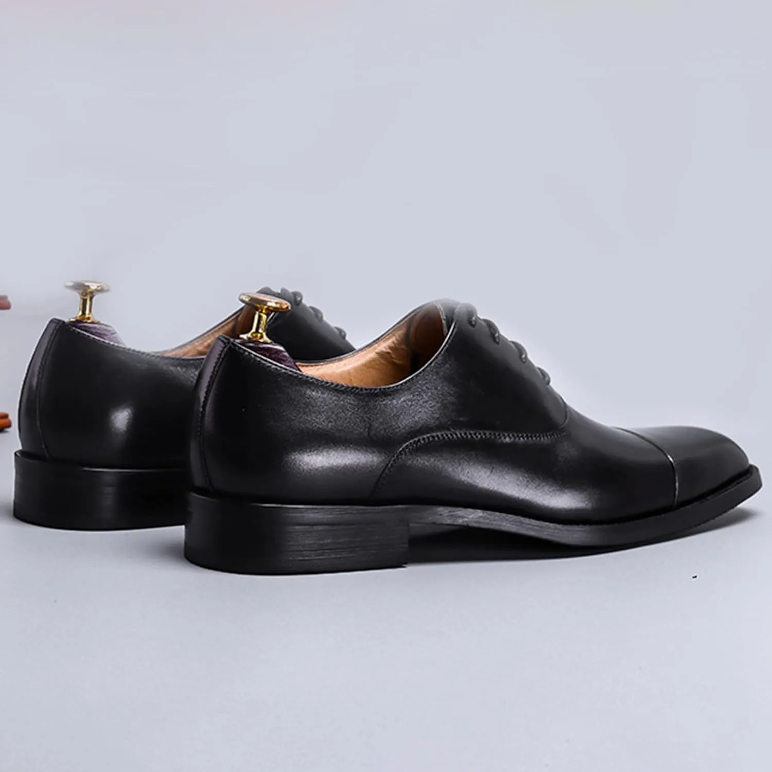 Mens Square Toe Oxford Genuine Leather Lace Up Shoes Fashion Formal Dress Shoe for Business Party Work Wedding