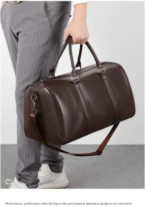 Men's travel bag - fashionable gym bag, multifunctional yoga bag, wet and dry separation handbag, leisure travel bag(Brown)