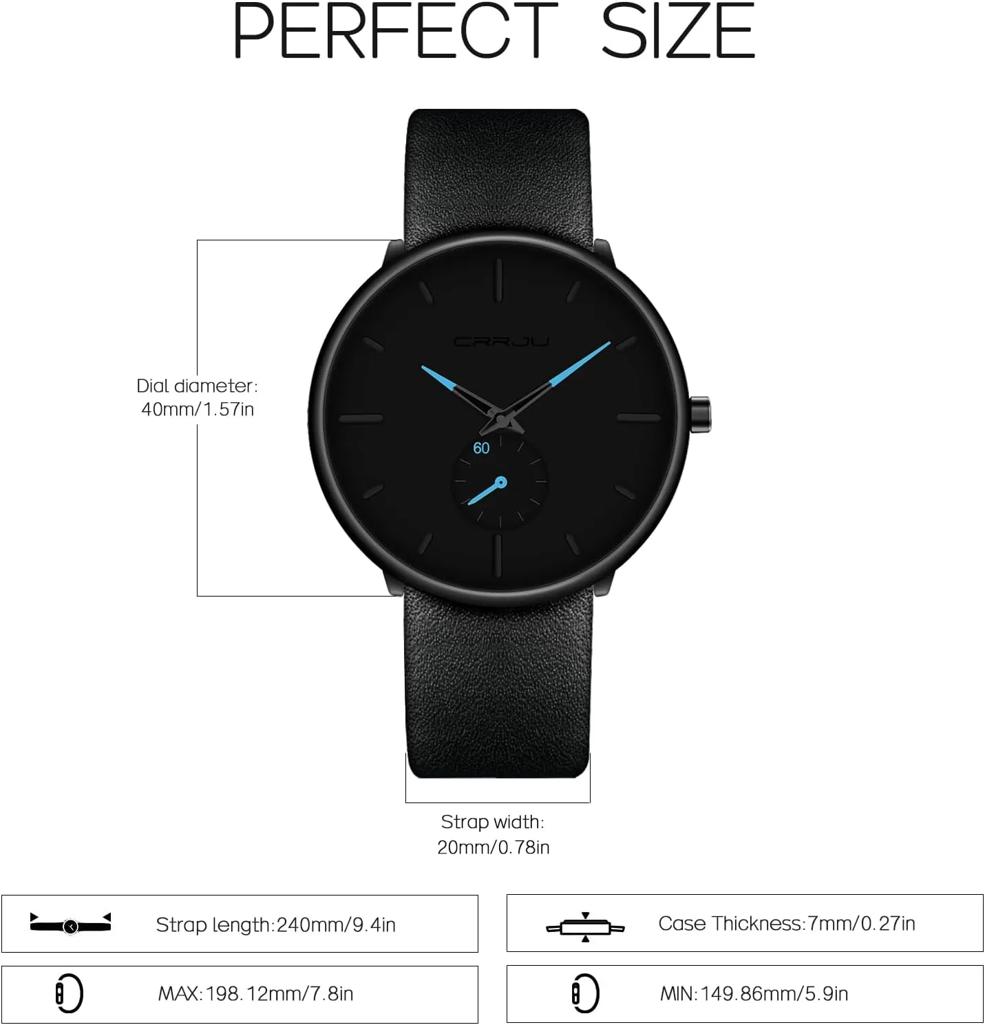 Mens Watches Ultra-Thin Minimalist Waterproof-Fashion Wrist Watch for Men Unisex Dress with Leather Band