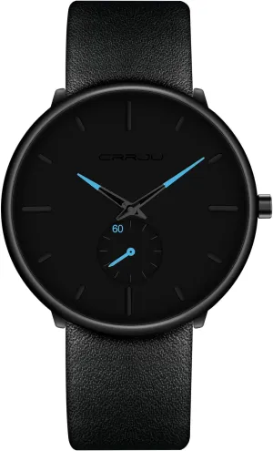 Mens Watches Ultra-Thin Minimalist Waterproof-Fashion Wrist Watch for Men Unisex Dress with Leather Band