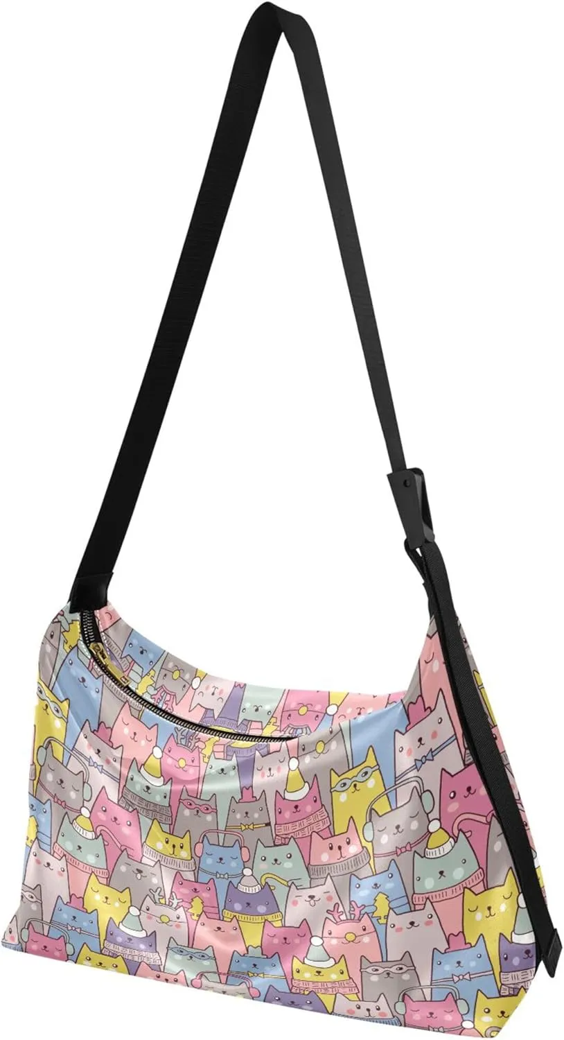 Merry Christmas Lights Santas PU Leather Women Bag Hobo Large Crossbody Bags Animal Print Crossbody Hobo Purse