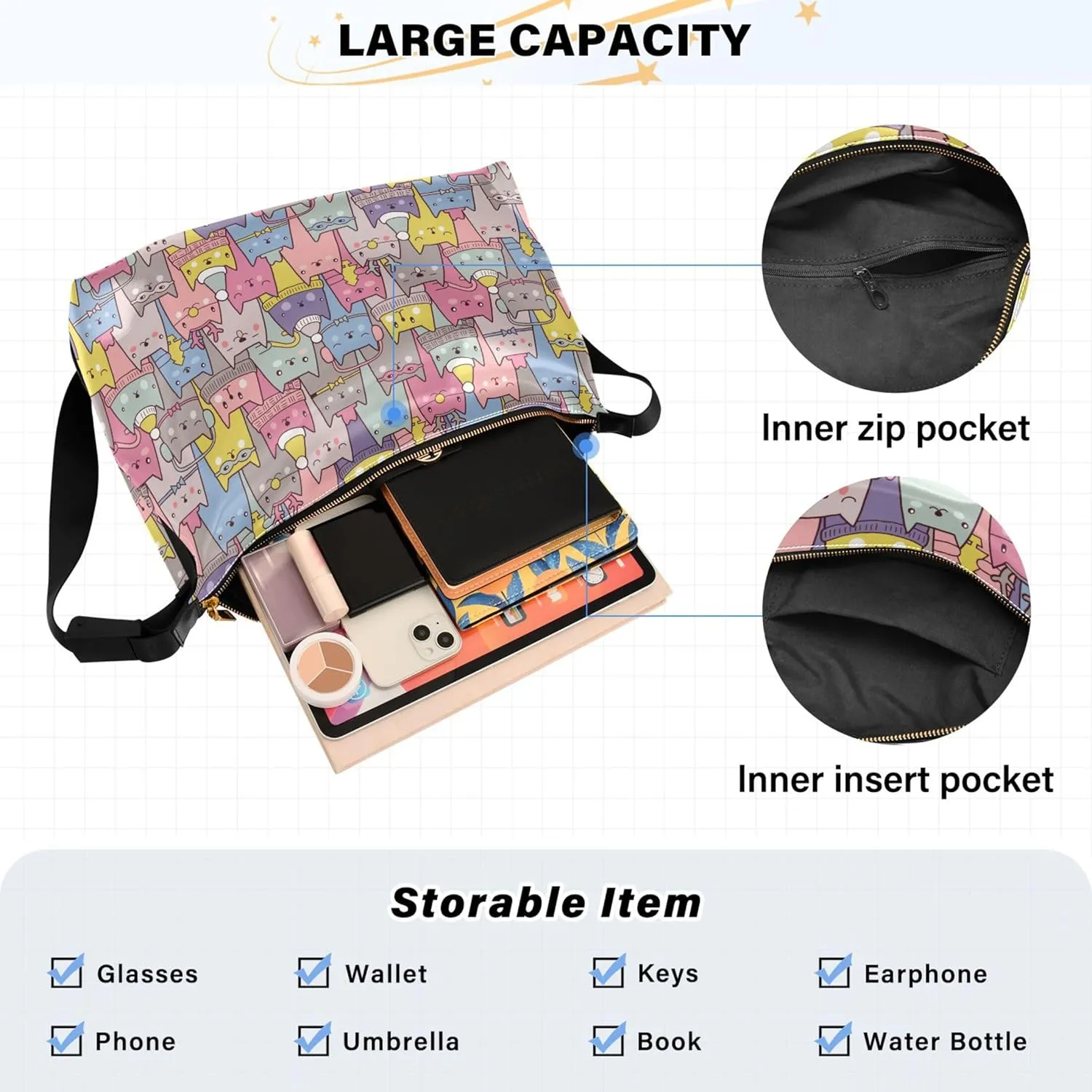 Merry Christmas Lights Santas PU Leather Women Bag Hobo Large Crossbody Bags Animal Print Crossbody Hobo Purse