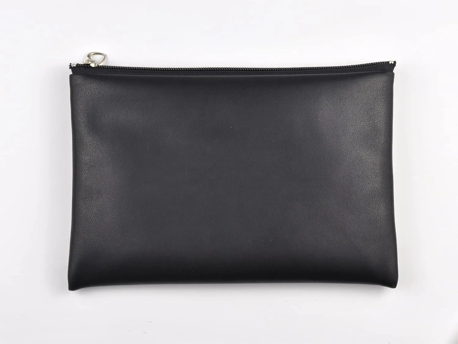 Microfiber Leather Clutch Bag with Wrist Wrap, Zipper Envelope Bag, Minimalist Evening Purse (Black)