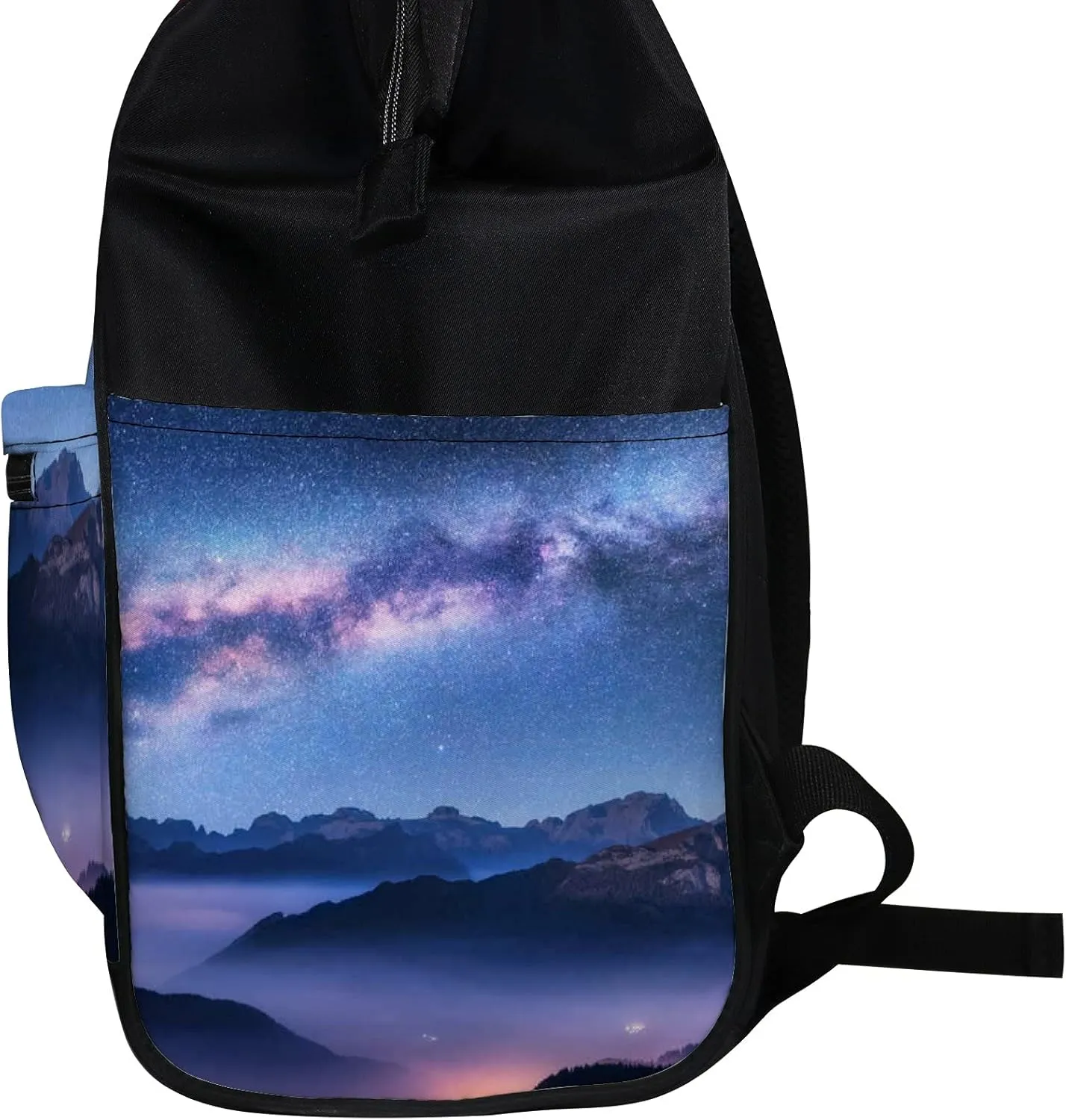 Milky Way Above Mountains Fog Night Diaper Bag Backpack, waterproof backpack Baby Nappy Changing Bags Laptop Backpack for Travel, Large Capacity, Durable and Stylish for Woman and Men.