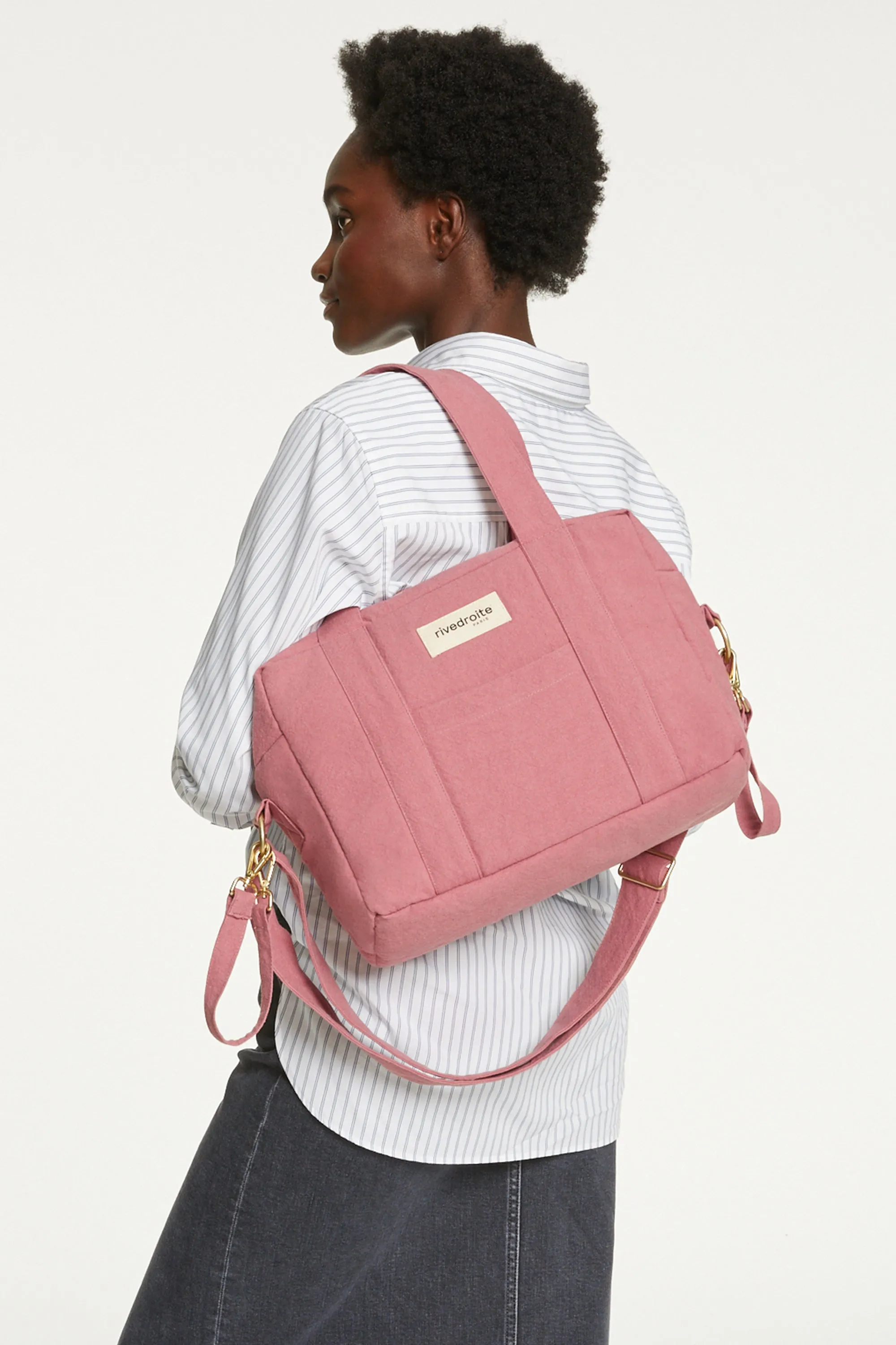 Mini Darcy the anti diaper bag - Recycled cotton Bois de Rose