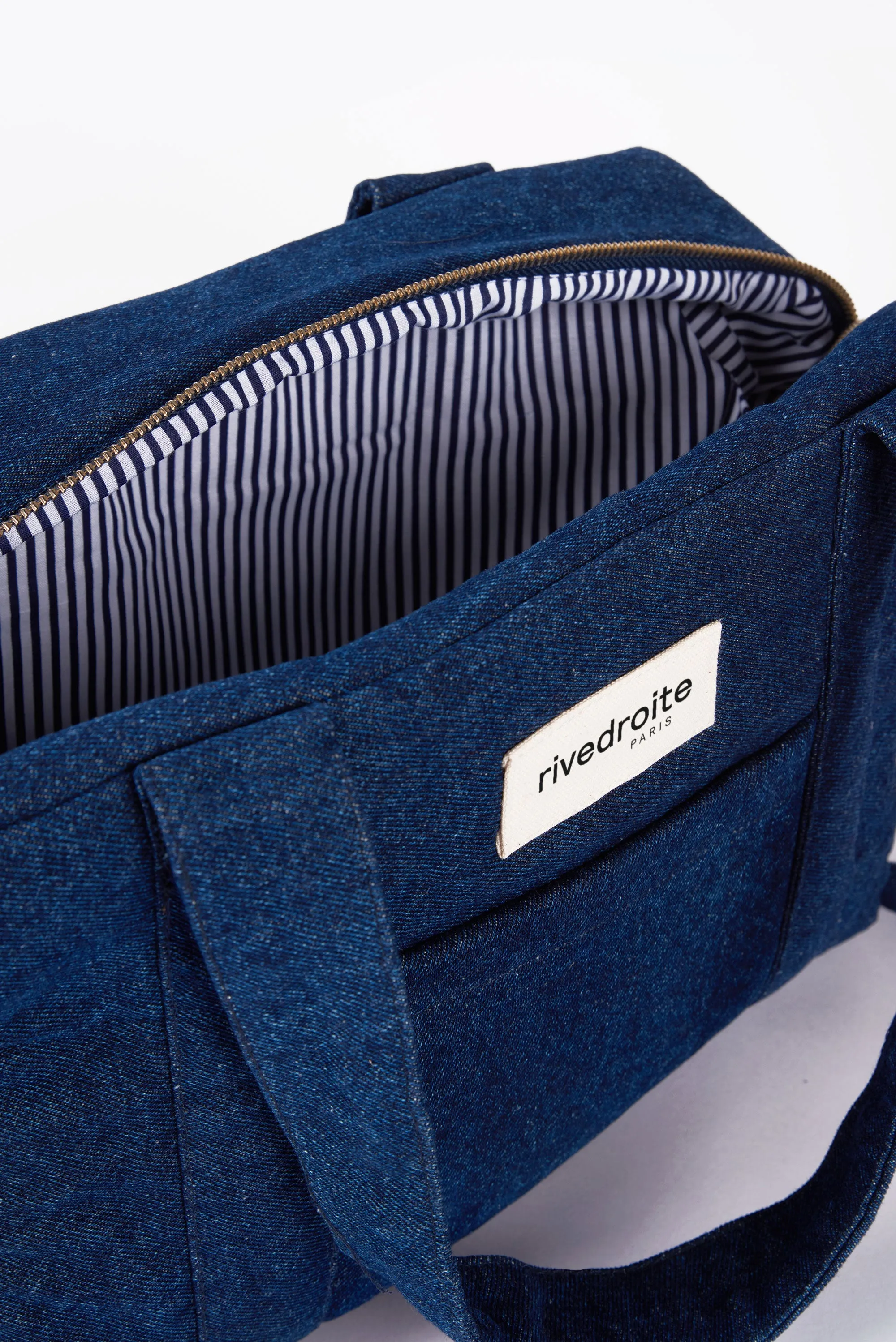 Mini Darcy the anti diaper bag - Upcycled Raw Denim