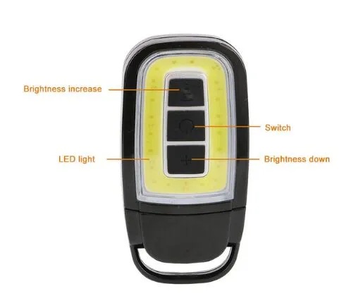 Mini LED Flashlight USB Rechargeable COBTorch 3 Modes Pocket White Red Lighting