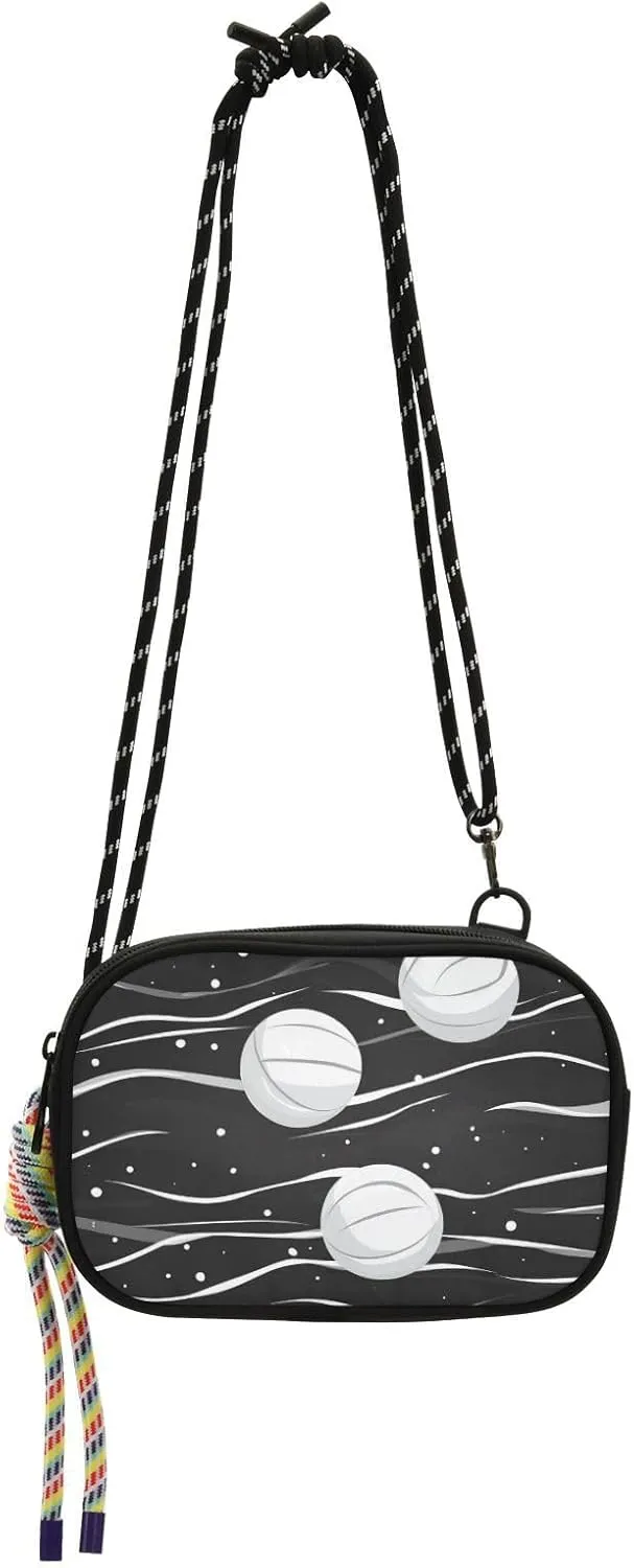 Minimalist Wave Lines Balls Black Black Crossbody Bag for Men Waterproof with Adjustable Strap Purses Walk dog bolso para mujer