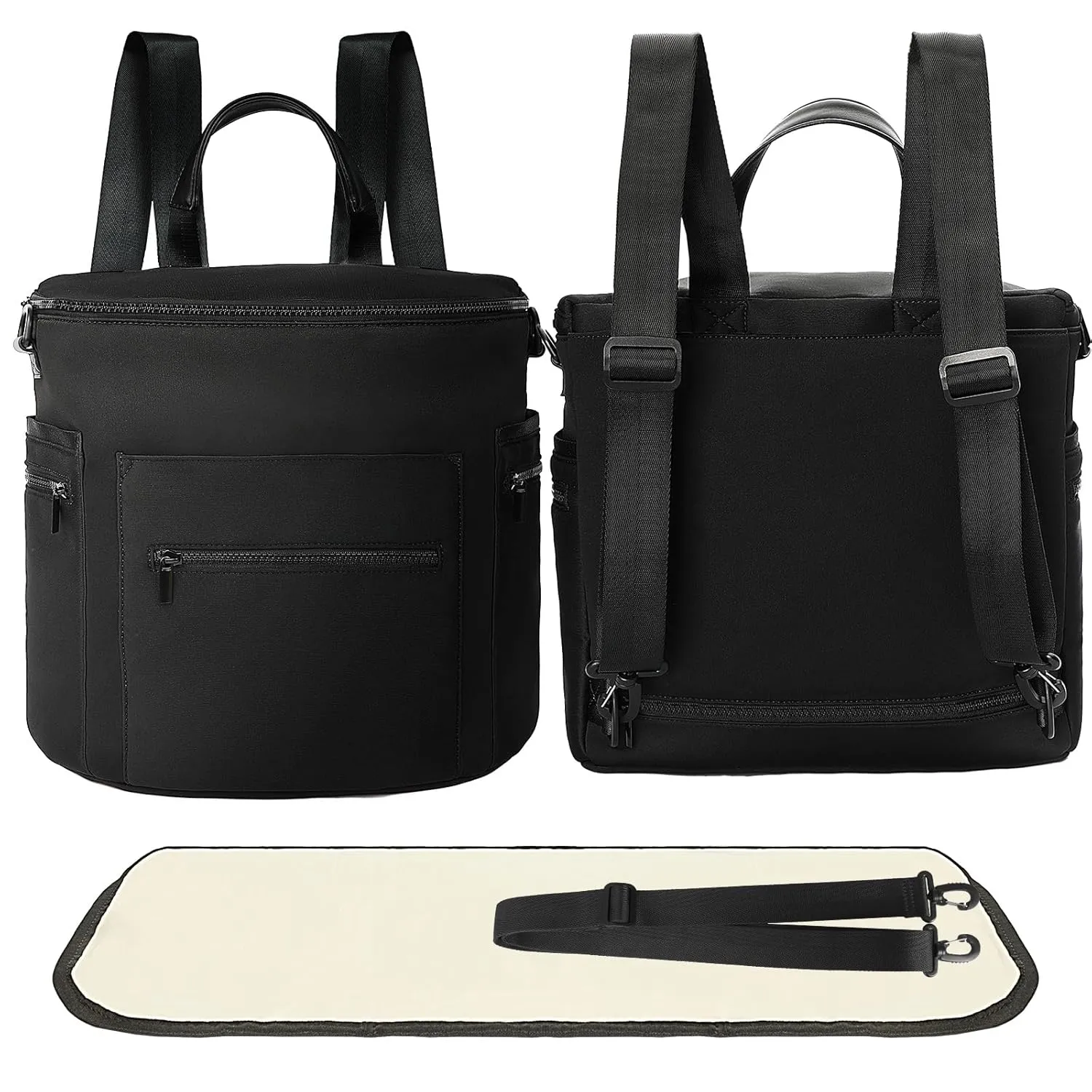 miss fong Neoprene Diaper Bag - Baby Diaper Bag,Large Capacity Neoprene Backpack with Changing Pad Travel Diaper Backpack Tote Backpack with 16 Pockets for Mom & Dad