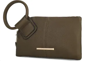 MKF Collection Wristlet Pouch Clutch Wallet for Women's Handbag, Small Purse Black Circular handle Purse Bag By Mia K