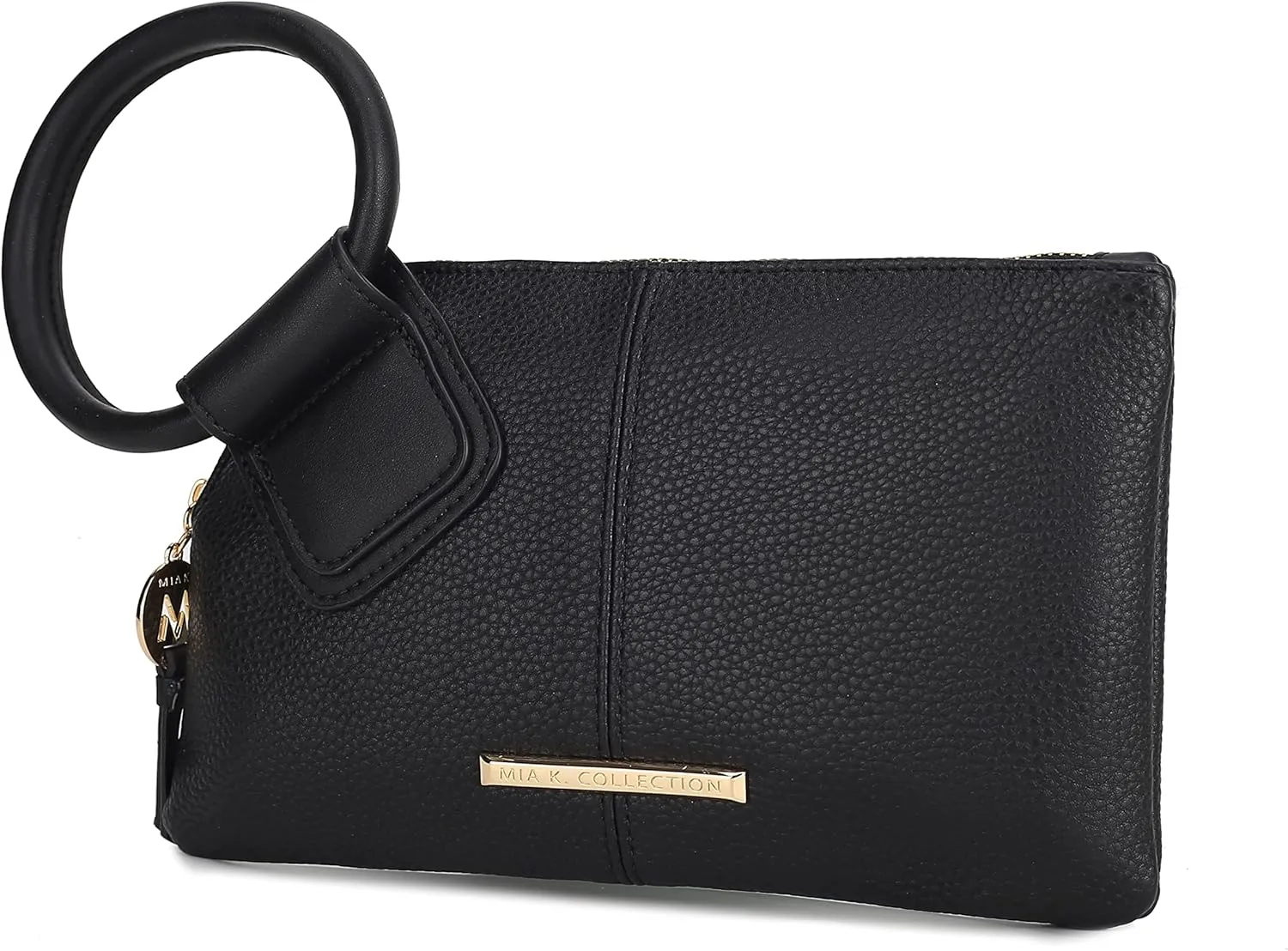 MKF Collection Wristlet Pouch Clutch Wallet for Women's Handbag, Small Purse Black Circular handle Purse Bag By Mia K