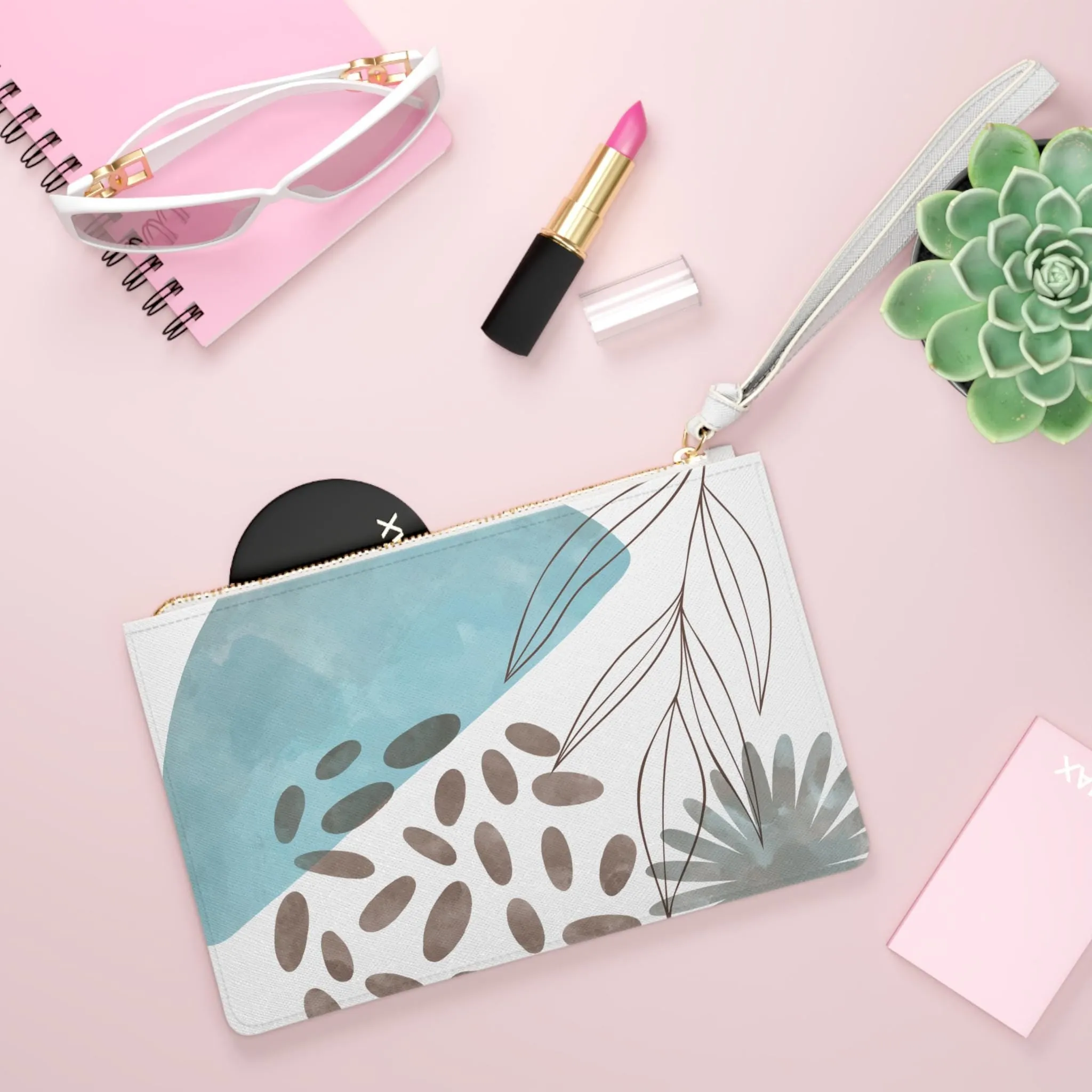 Modern Turquosie Print Minimalist Clutch Bag Stylish Purse for Women Ideal for Events or Everyday Use Perfect Gift, Artistically Designed