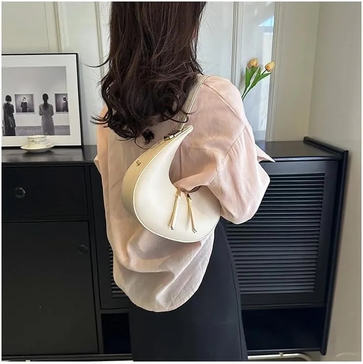 Molodo Small Shoulder Bag for Women Trendy Crescent Handbag Retro Underarm Bag Shoulder Clutch Purse for Daily Use