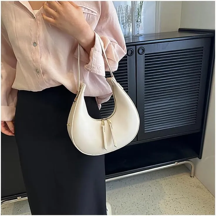 Molodo Small Shoulder Bag for Women Trendy Crescent Handbag Retro Underarm Bag Shoulder Clutch Purse for Daily Use
