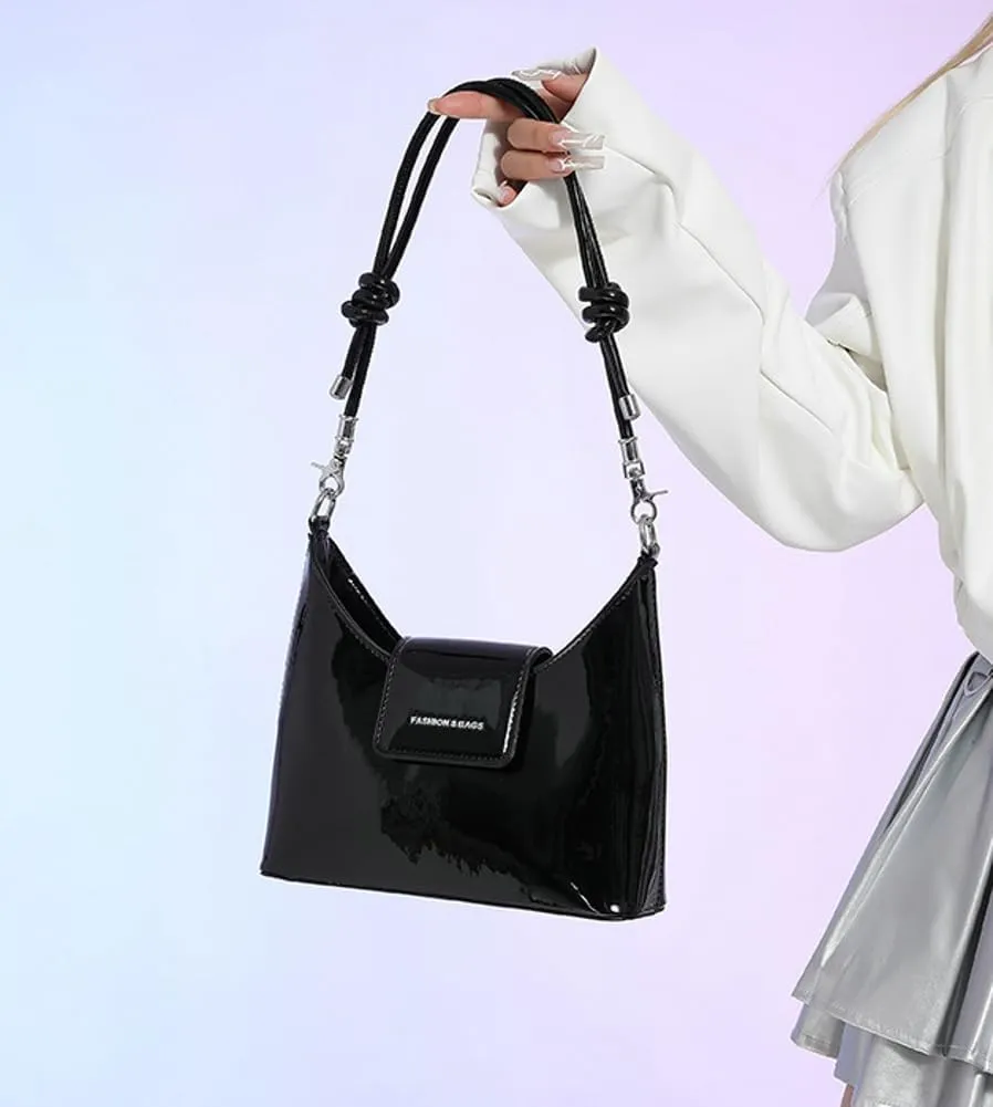 Molodo Y2k Purse Patent Leather Purse Shoulder Bag for Women Trending Purses Women's Crossbody Handbags Cool Underarm Bag