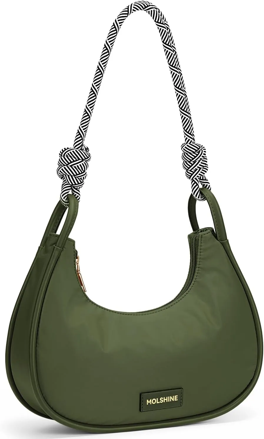 molshine Crescent Handbag, Nylon Shoulder Bag, Armpit Bag, Fashion Clutch Purse for Women Lady Model Outdoor