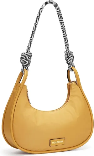 molshine Crescent Handbag, Nylon Shoulder Bag, Armpit Bag, Fashion Clutch Purse for Women Lady Model Outdoor