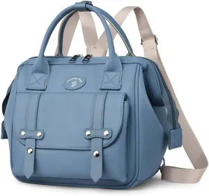 MOMIGO Small Diaper Bag Tote - Diaper Backpack Crossbody Baby Waterproof Multi-Function Mini Smart Diaper Bag (Blue)