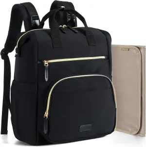 mommore Neoprene Diaper Bag Backpack Small Lightweight Baby Diaper Bags Water Resistant Diaper Backpack for Boys Girls Newborn with Changing Pad, Stroller Straps