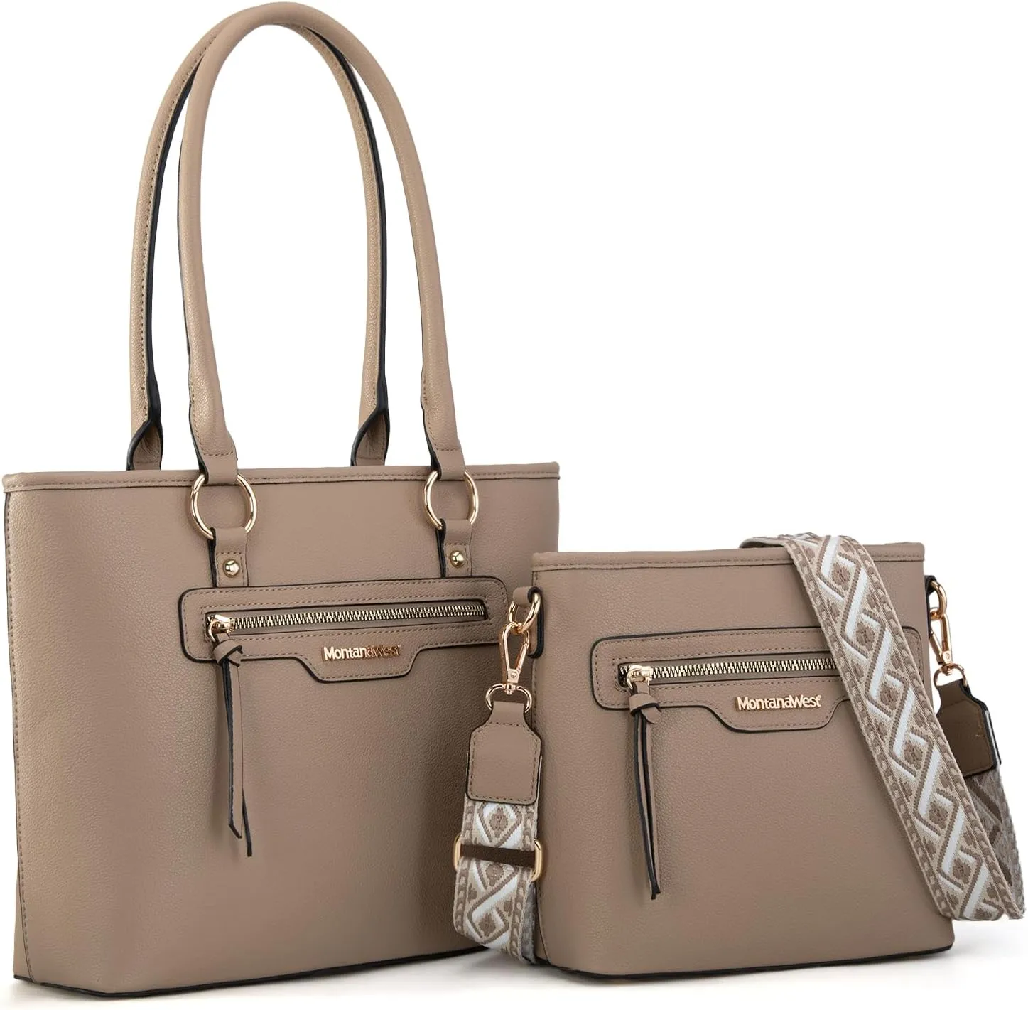 Montana West 2Pcs Handbags Sets for Women Large Tote Bags Cute Crossbody Purses
