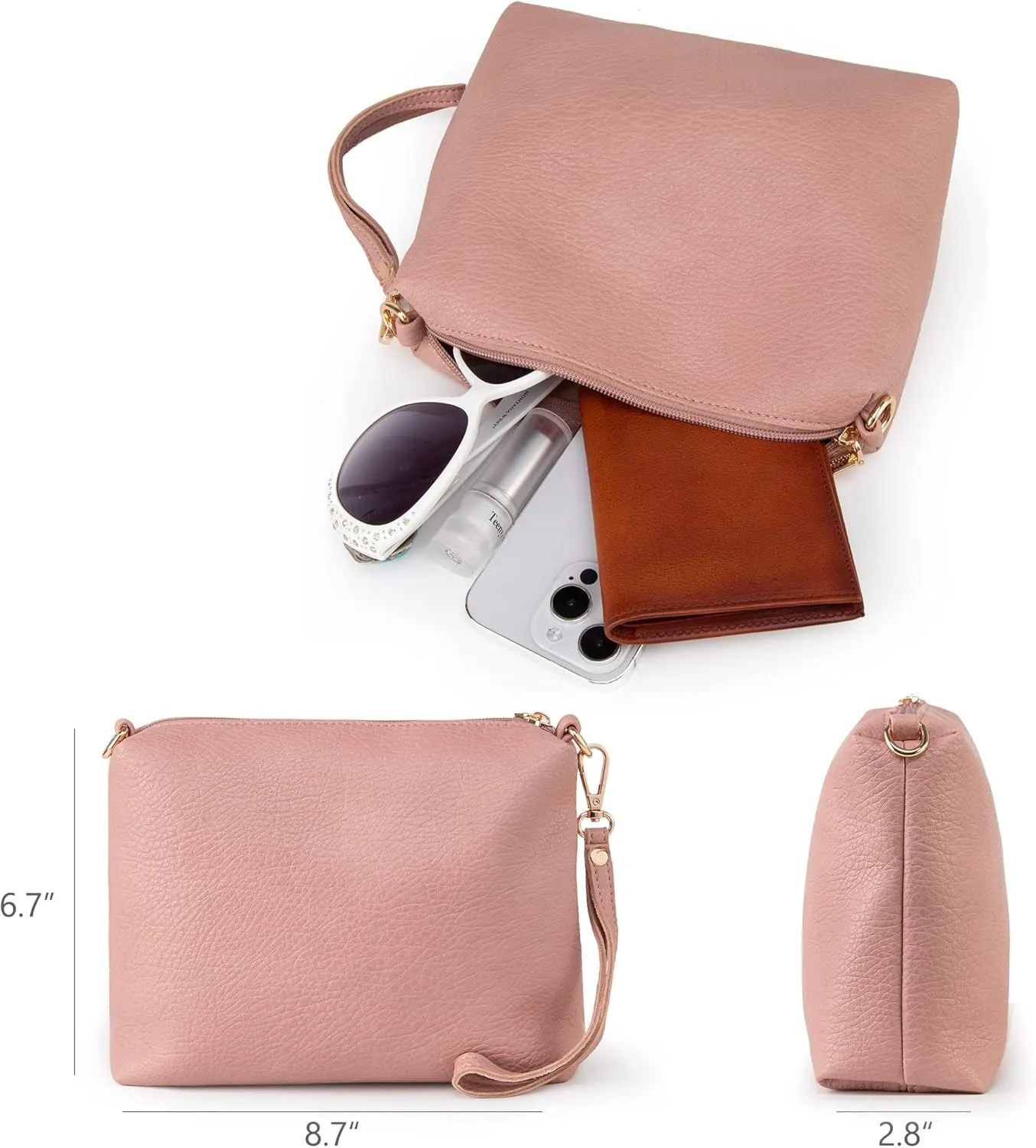 Montana West Hobo Bags Purse for Women Ultra Soft Foldable Shoulder Slouchy Handbags with Cosmetic bag