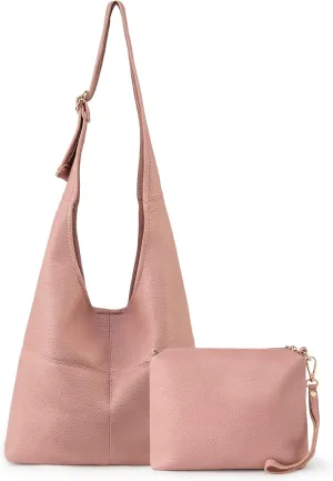 Montana West Hobo Bags Purse for Women Ultra Soft Foldable Shoulder Slouchy Handbags with Cosmetic bag