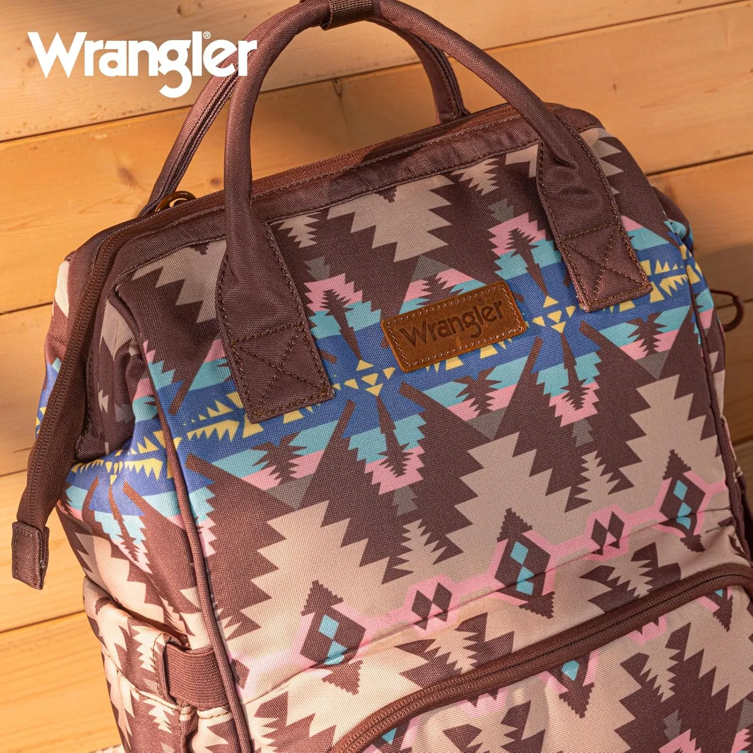 Montana West Wrangler Callie Diaper Bag Backpack with Stroller Straps Southwestern Multifunction Baby Travel Bag WG2210-9110CF