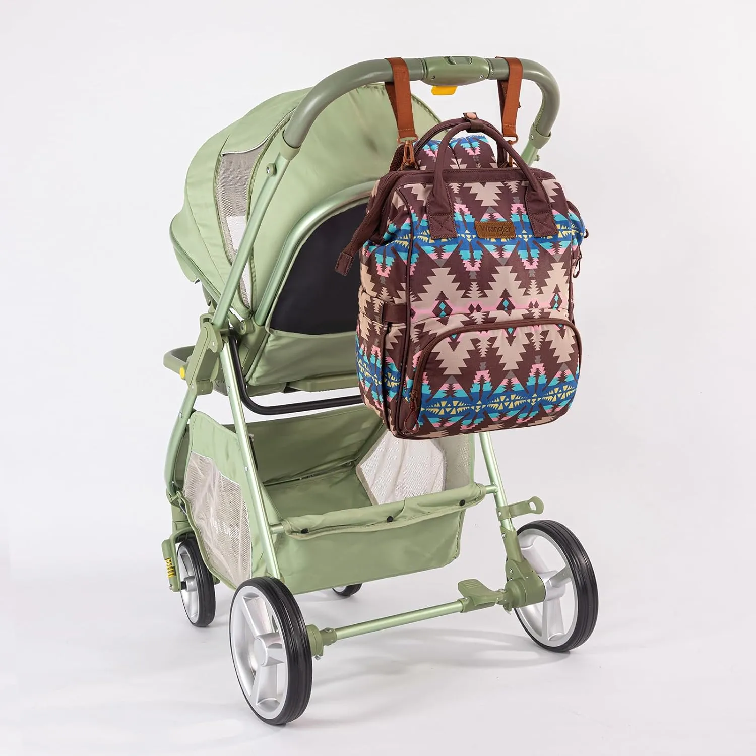Montana West Wrangler Callie Diaper Bag Backpack with Stroller Straps Southwestern Multifunction Baby Travel Bag WG2210-9110CF