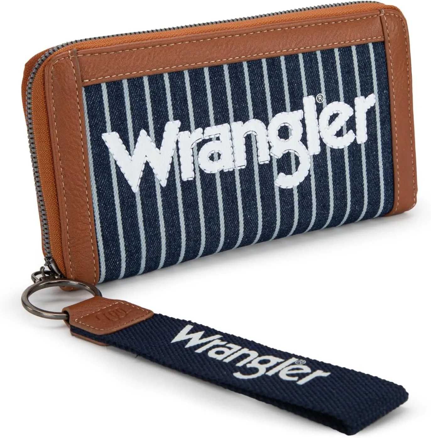 Montana West X Wrangler Classic Logo Wallets Wristlet Purse for Women Vintage Boho Ladies Wallet Coin Purse Two-Tone Credit Card Holder