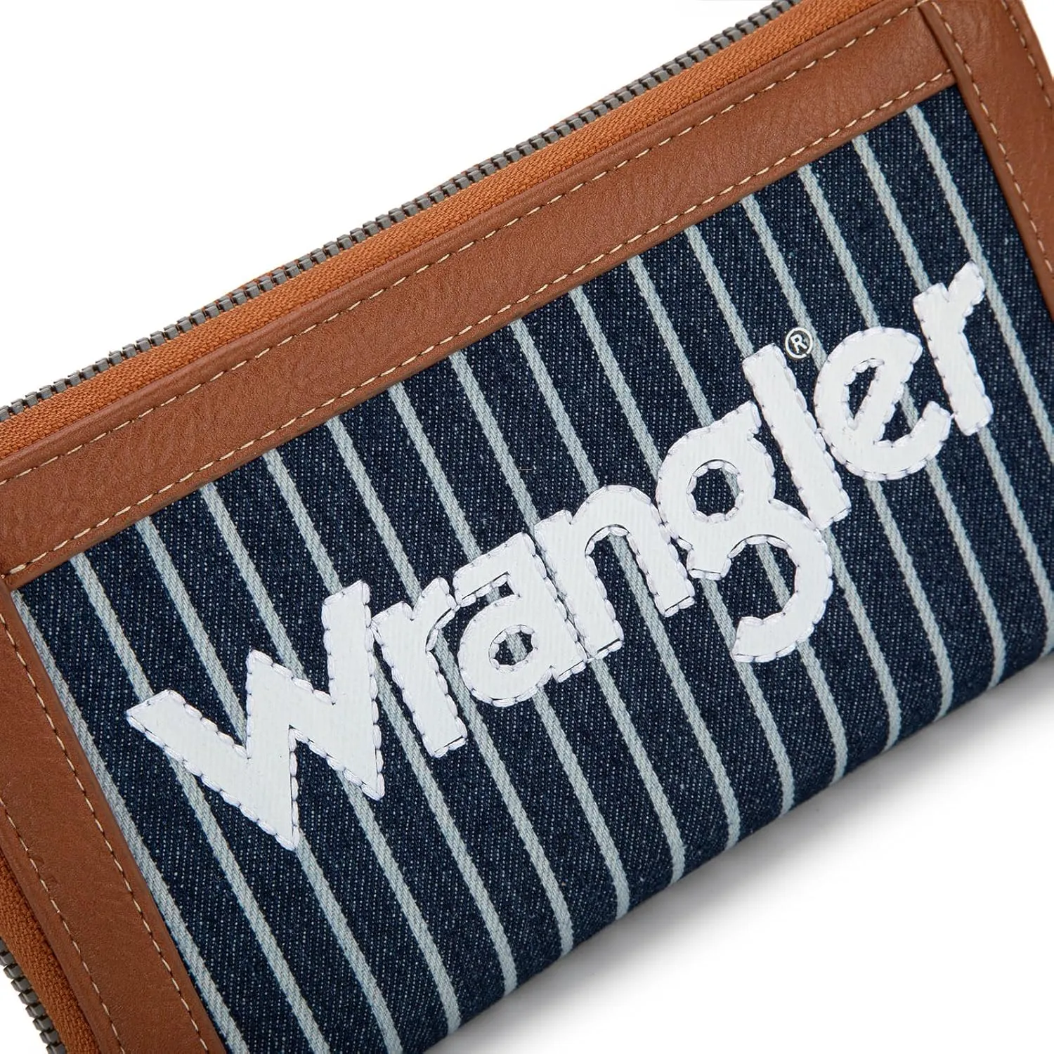 Montana West X Wrangler Classic Logo Wallets Wristlet Purse for Women Vintage Boho Ladies Wallet Coin Purse Two-Tone Credit Card Holder