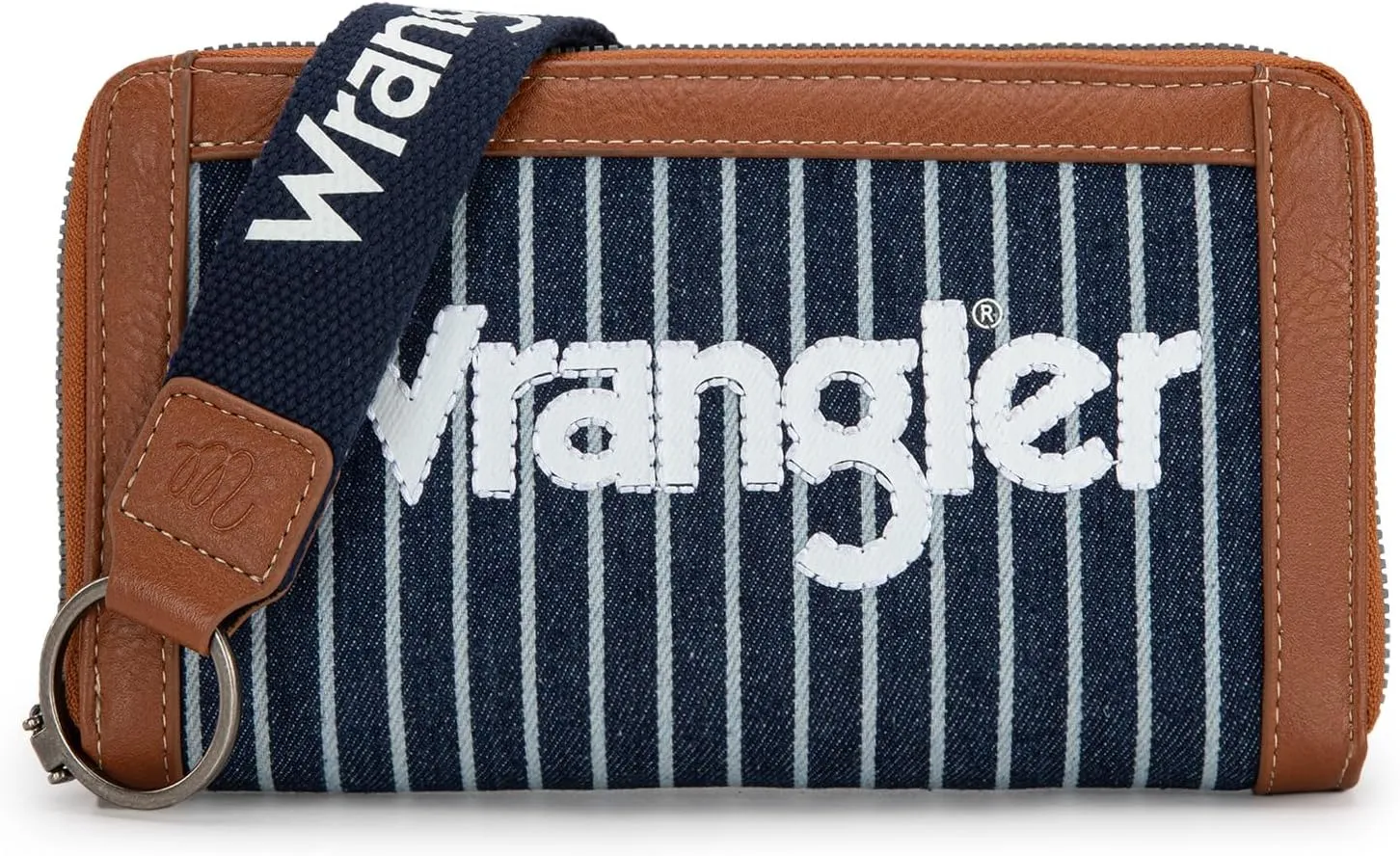 Montana West X Wrangler Classic Logo Wallets Wristlet Purse for Women Vintage Boho Ladies Wallet Coin Purse Two-Tone Credit Card Holder