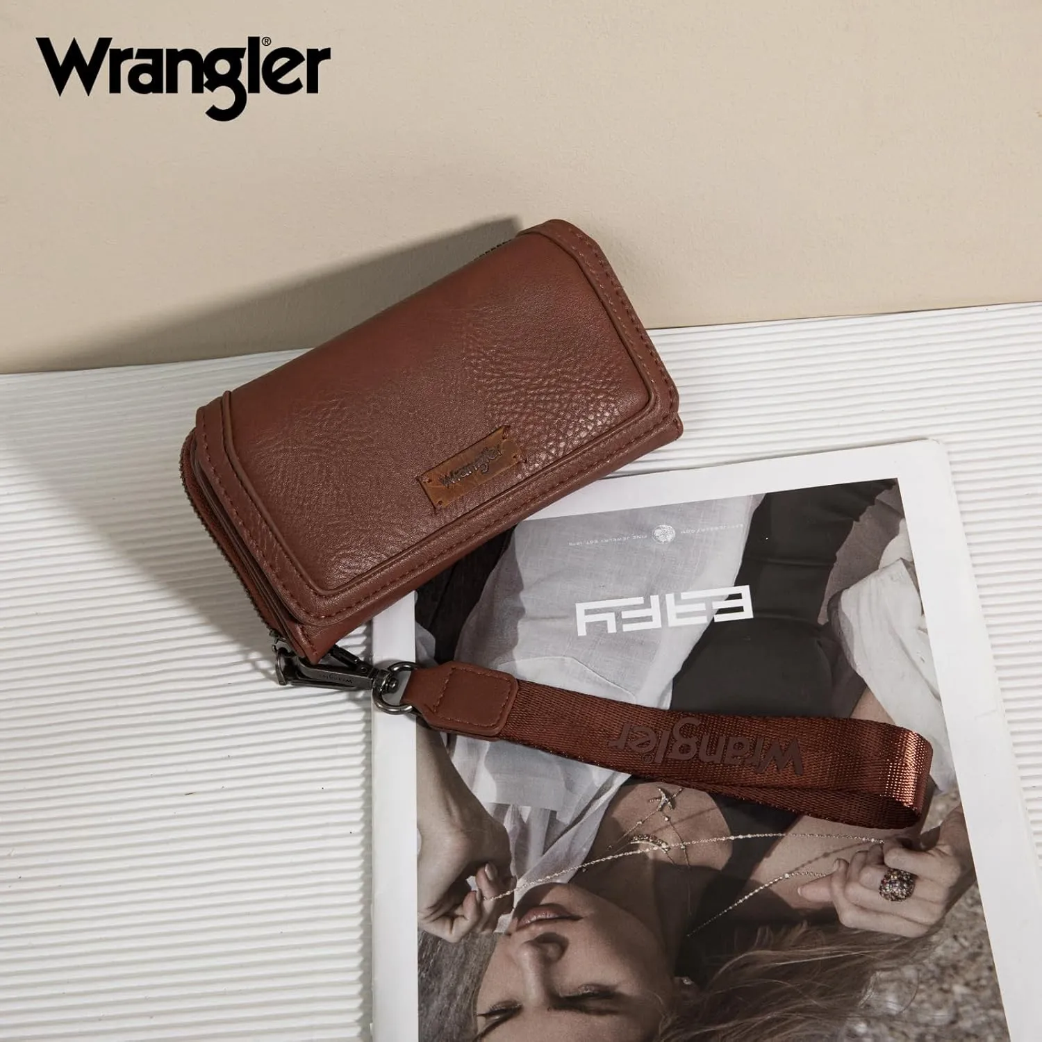 Montana West x Wrangler Wallet for Women Minimalist Clutch Wristlet Purse RFID Blocking Credit Card Holder