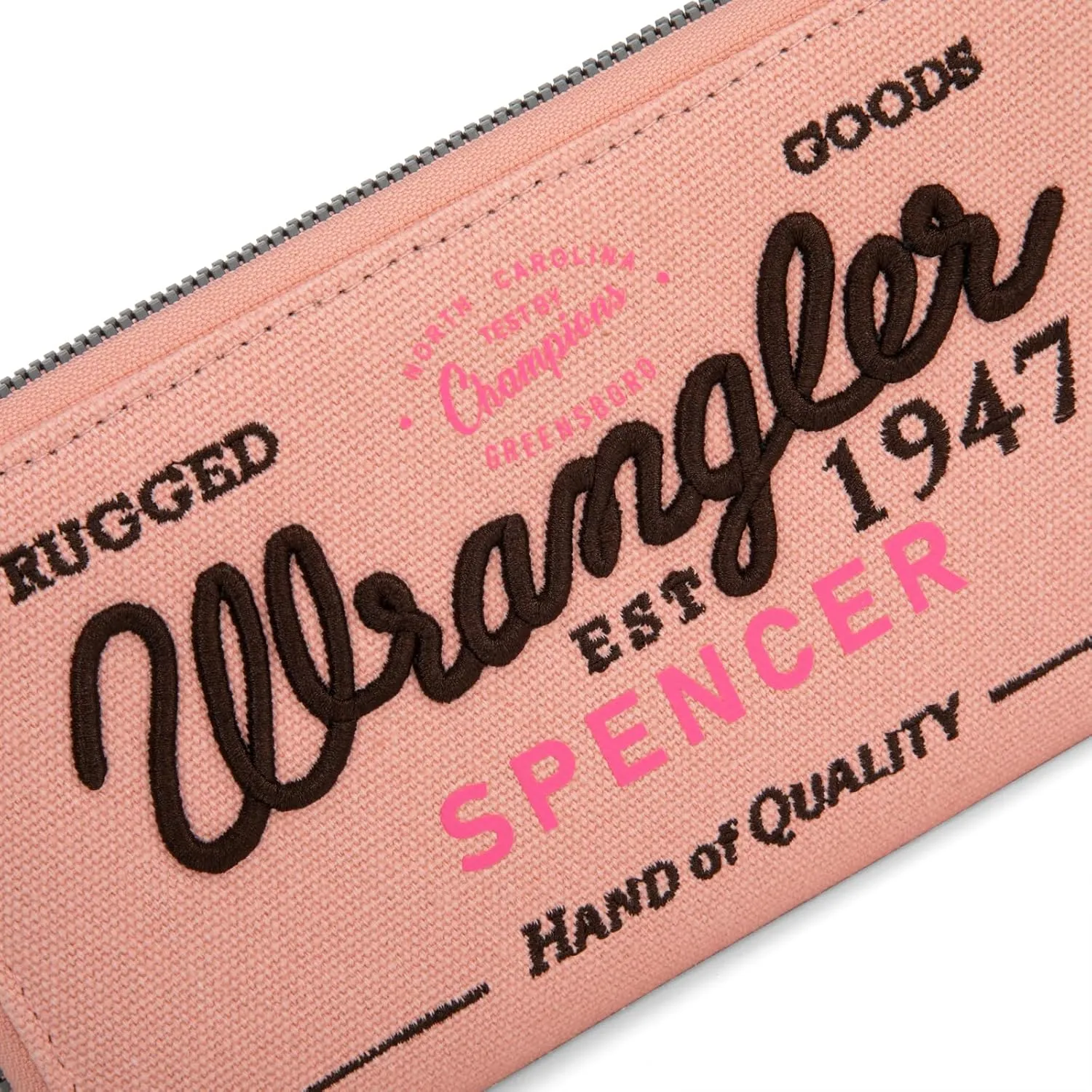 Montana West X Wrangler Wristlet Wallets for Women Classic Retro Wallet Purse Bifold Credit Card Wallets for Women Oversized Logo Clutch Wristlet