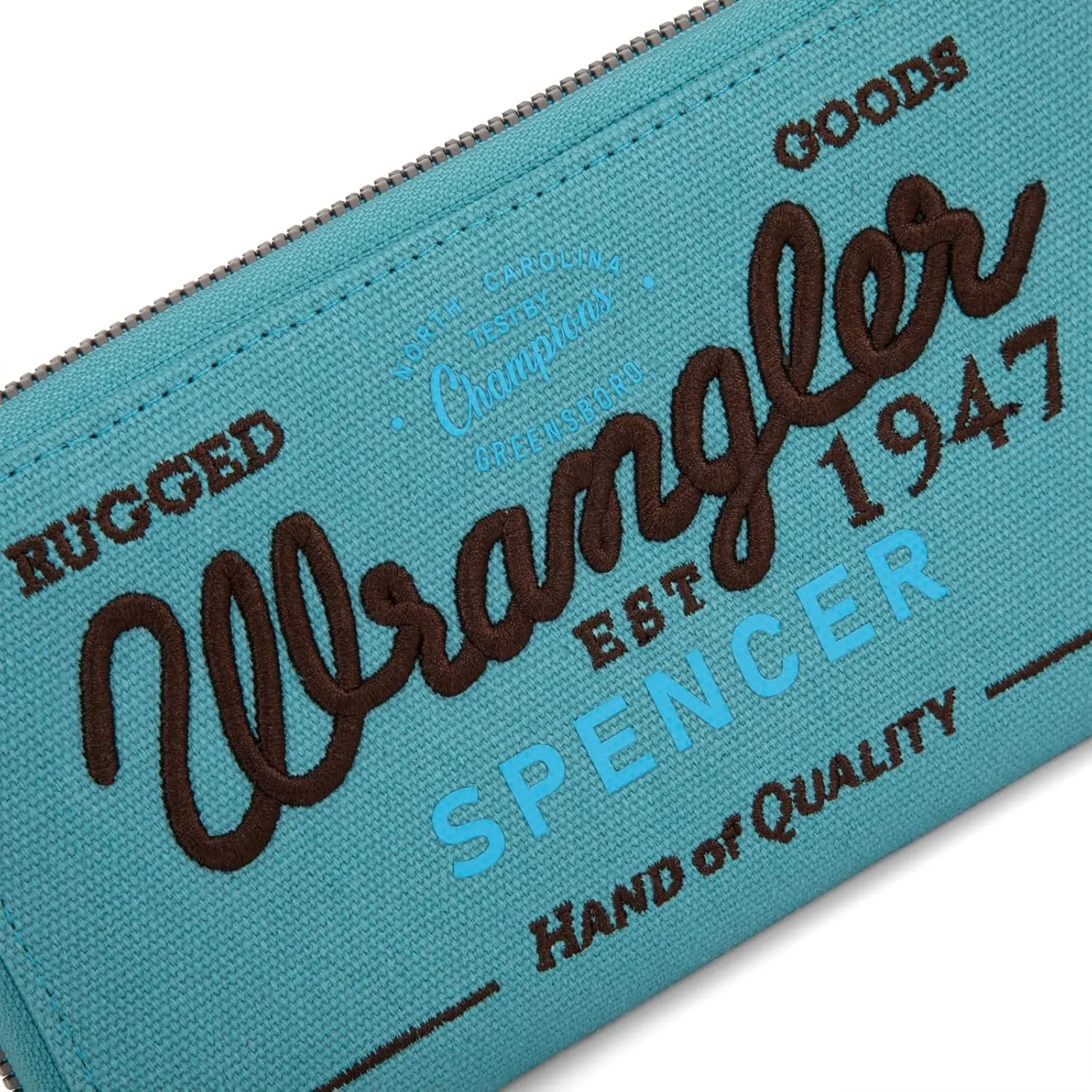 Montana West X Wrangler Wristlet Wallets for Women Classic Retro Wallet Purse Bifold Credit Card Wallets for Women Oversized Logo Clutch Wristlet