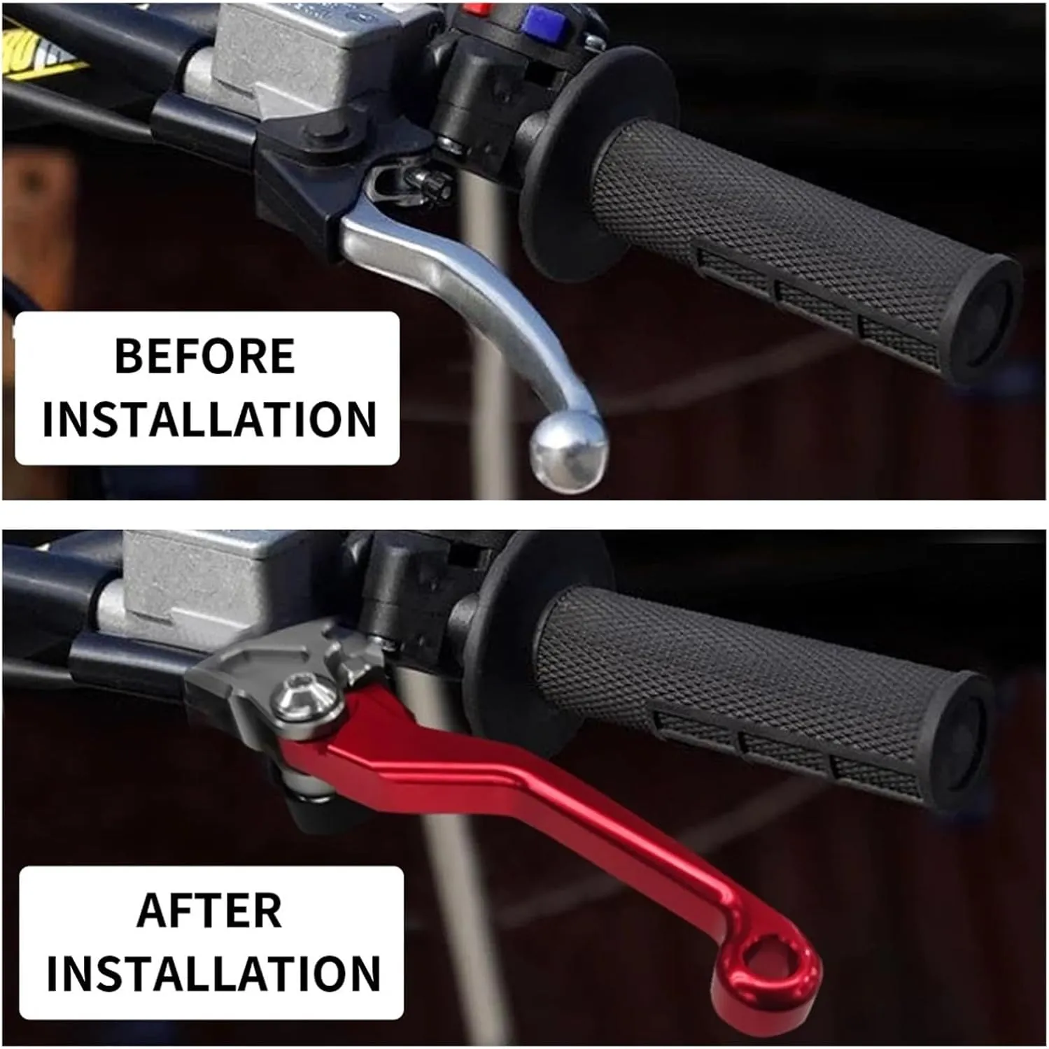 Motorcycle Clutch Brake Levers, Clutch Brake Handle for hon&da CRF150F CRF230F 2003-2017 2016 2015 2014 Dirt Bike Motorcycle Pivot Clutch Brake Levers CRF150 CRF230 F CRF 150F 230F(RED)(Silver)