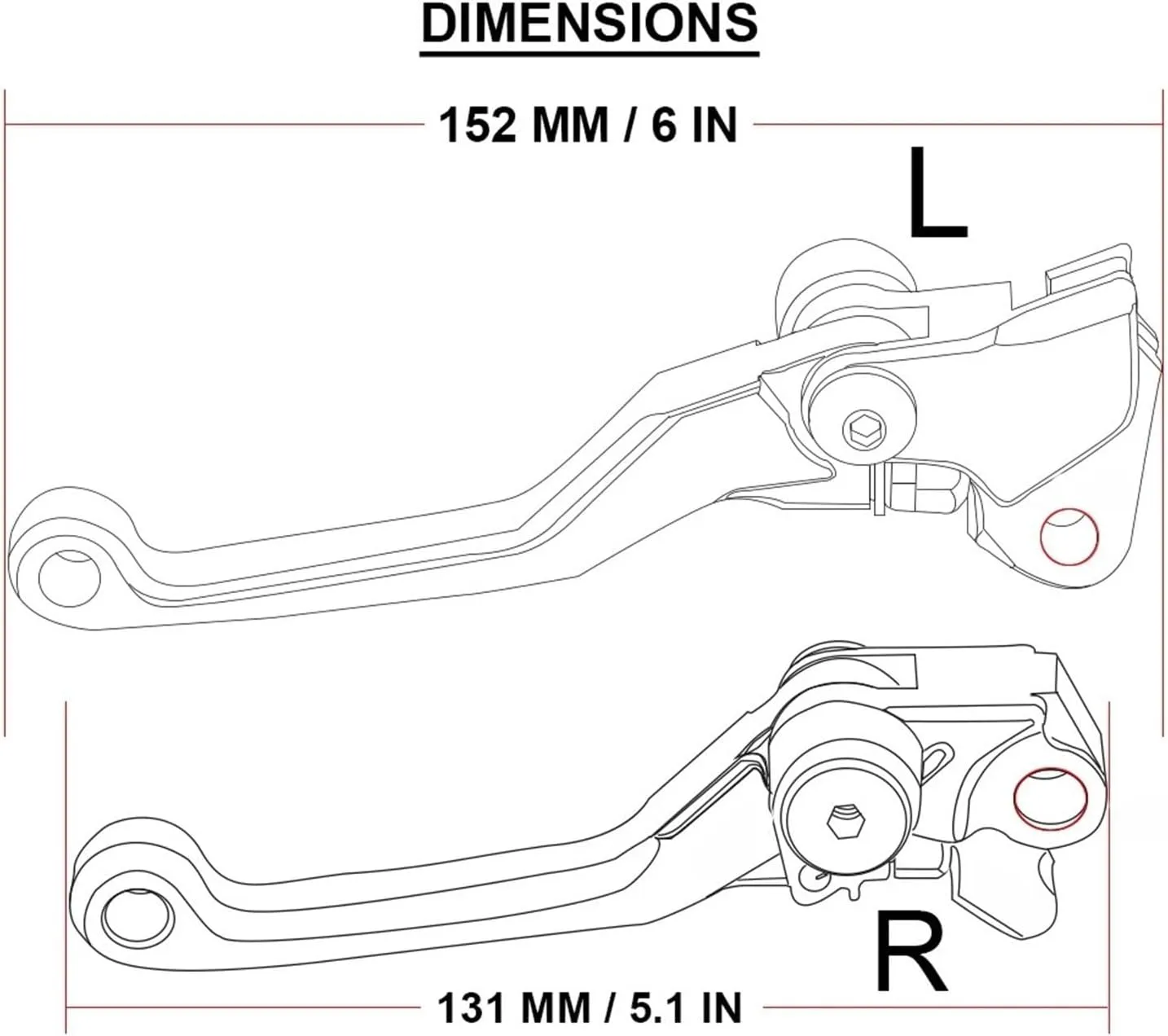 Motorcycle Clutch Brake Levers, Clutch Brake Handle for hon&da CRF150F CRF230F 2003-2017 2016 2015 2014 Dirt Bike Motorcycle Pivot Clutch Brake Levers CRF150 CRF230 F CRF 150F 230F(RED)(Silver)